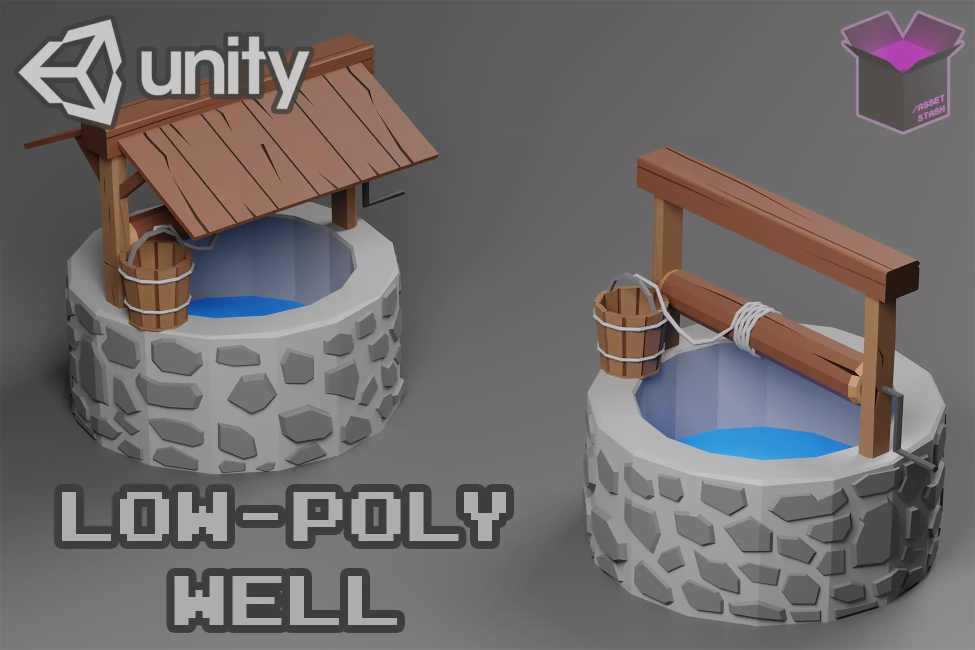 Stylized Well Free low-poly 3D model_0