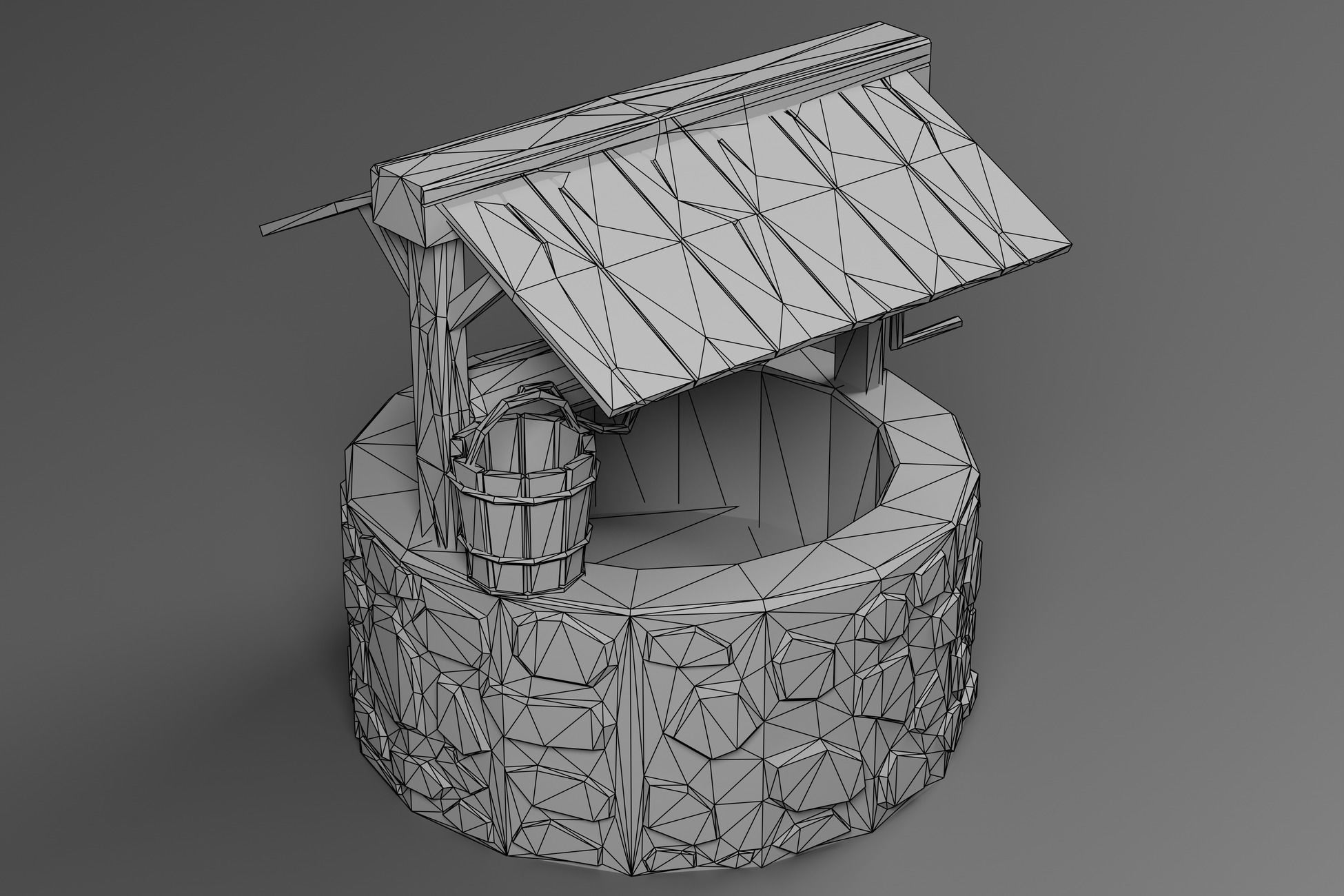 Stylized Well Free low-poly 3D model_4