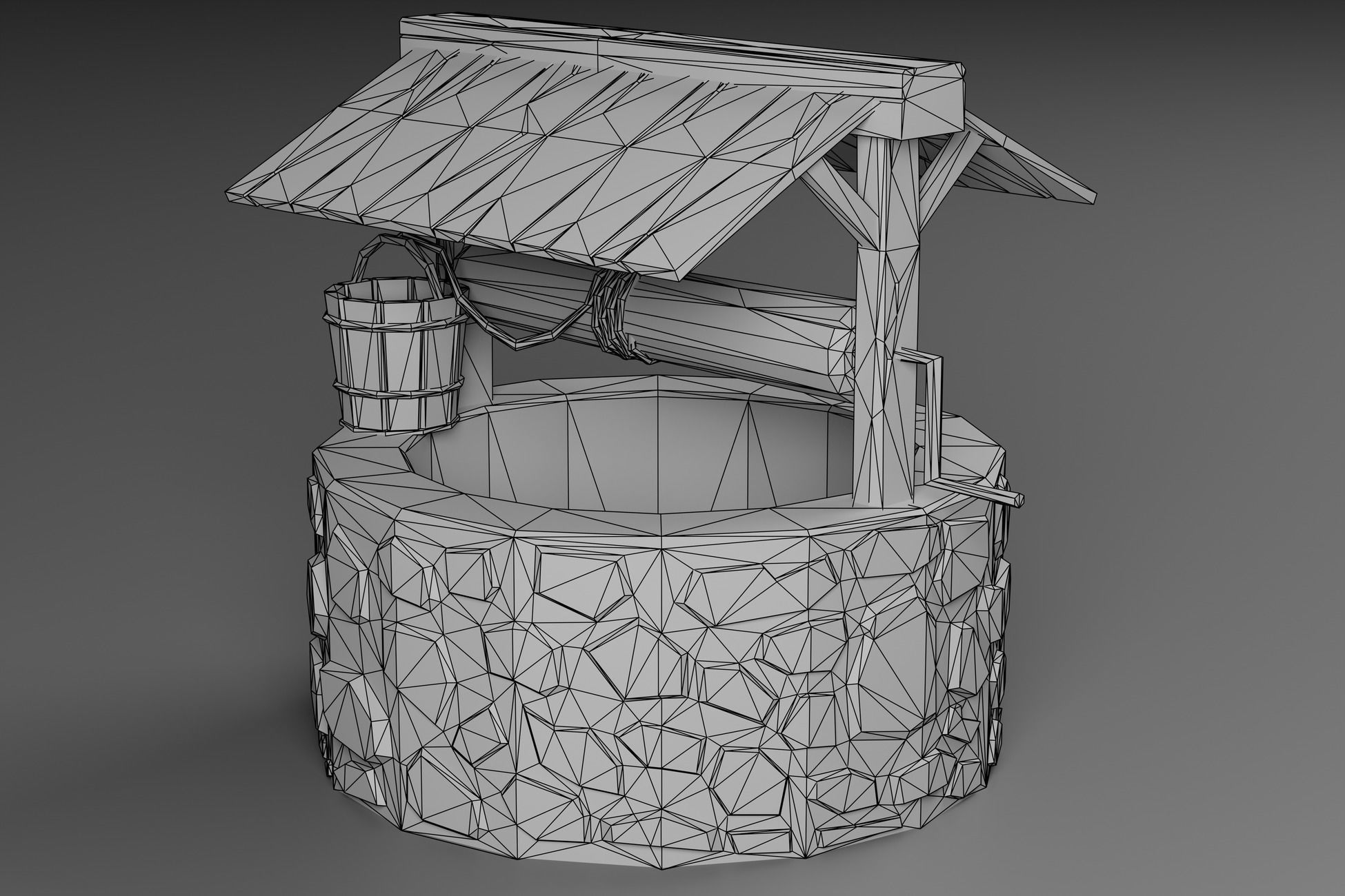 Stylized Well Free low-poly 3D model_2
