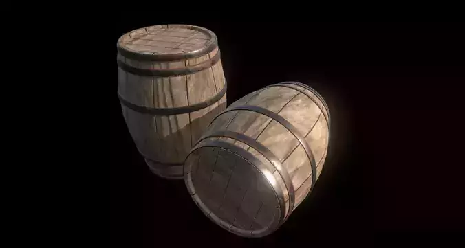 Barrel Game ready two wooden barrels