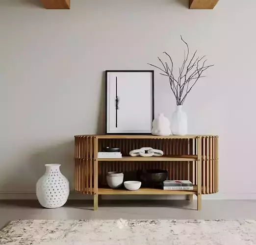 Console table with decor