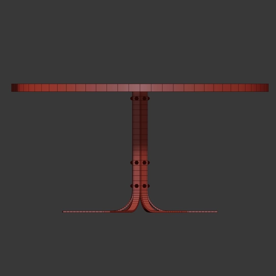 Table Tavolo Basso 055 3D model_9