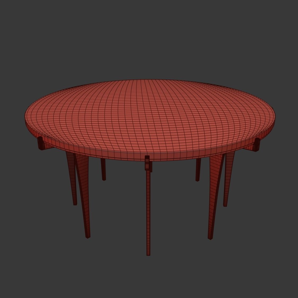 Prong round coffee table 3D model_9