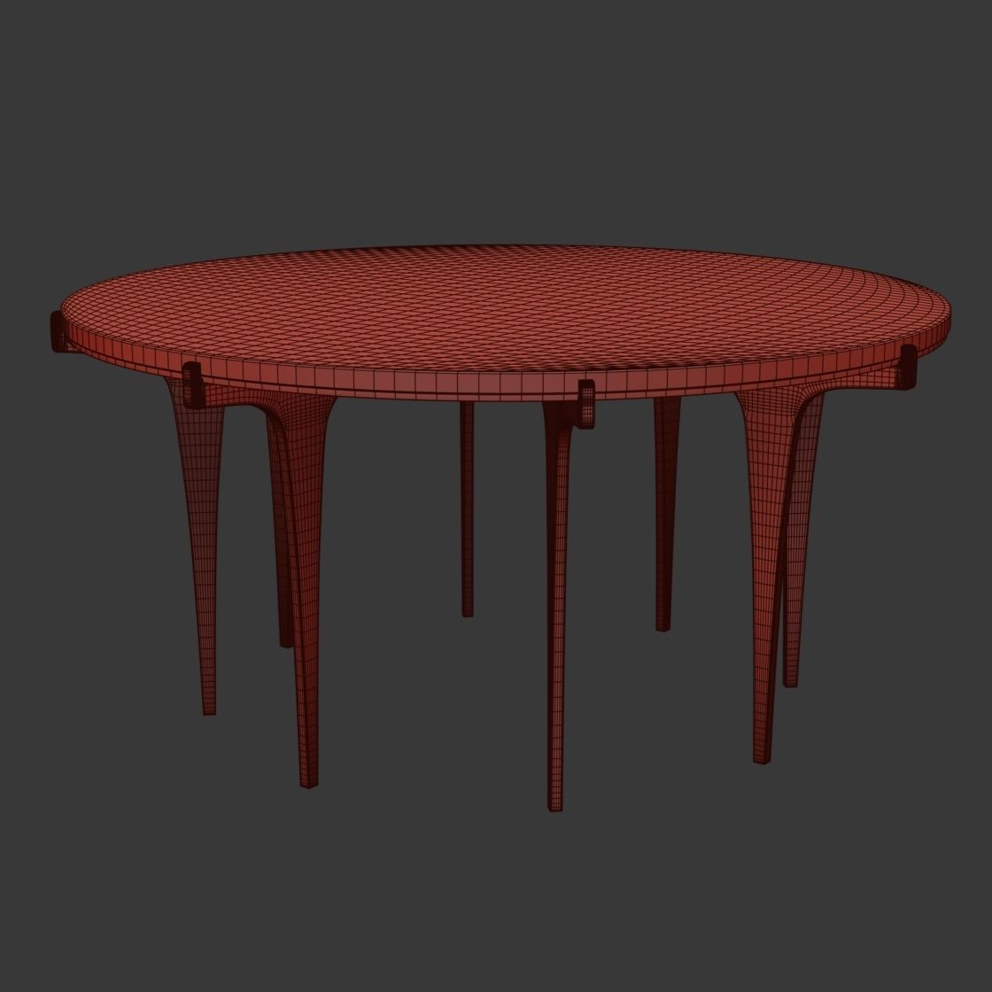 Prong round coffee table 3D model_5