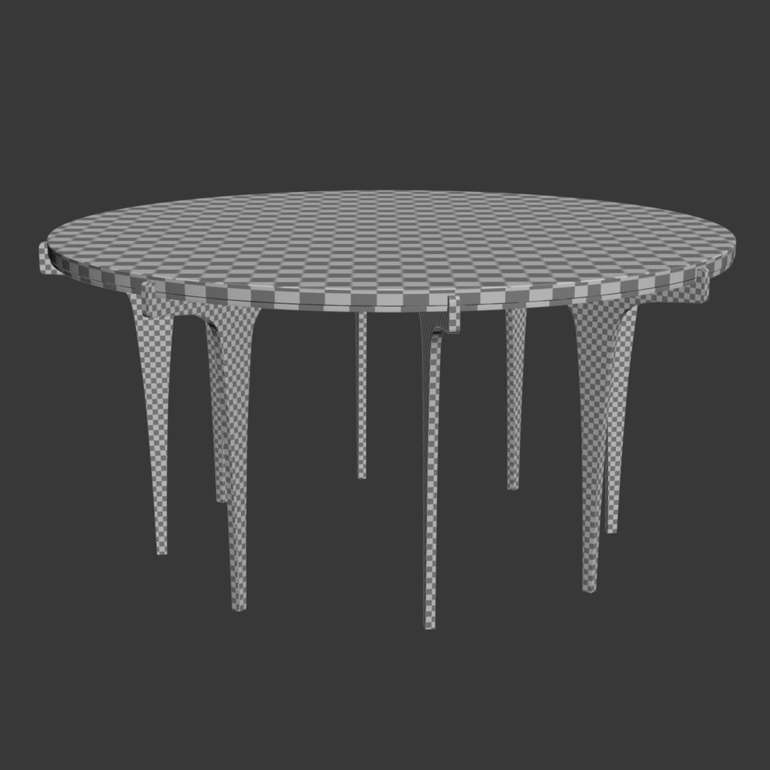 Prong round coffee table 3D model_6