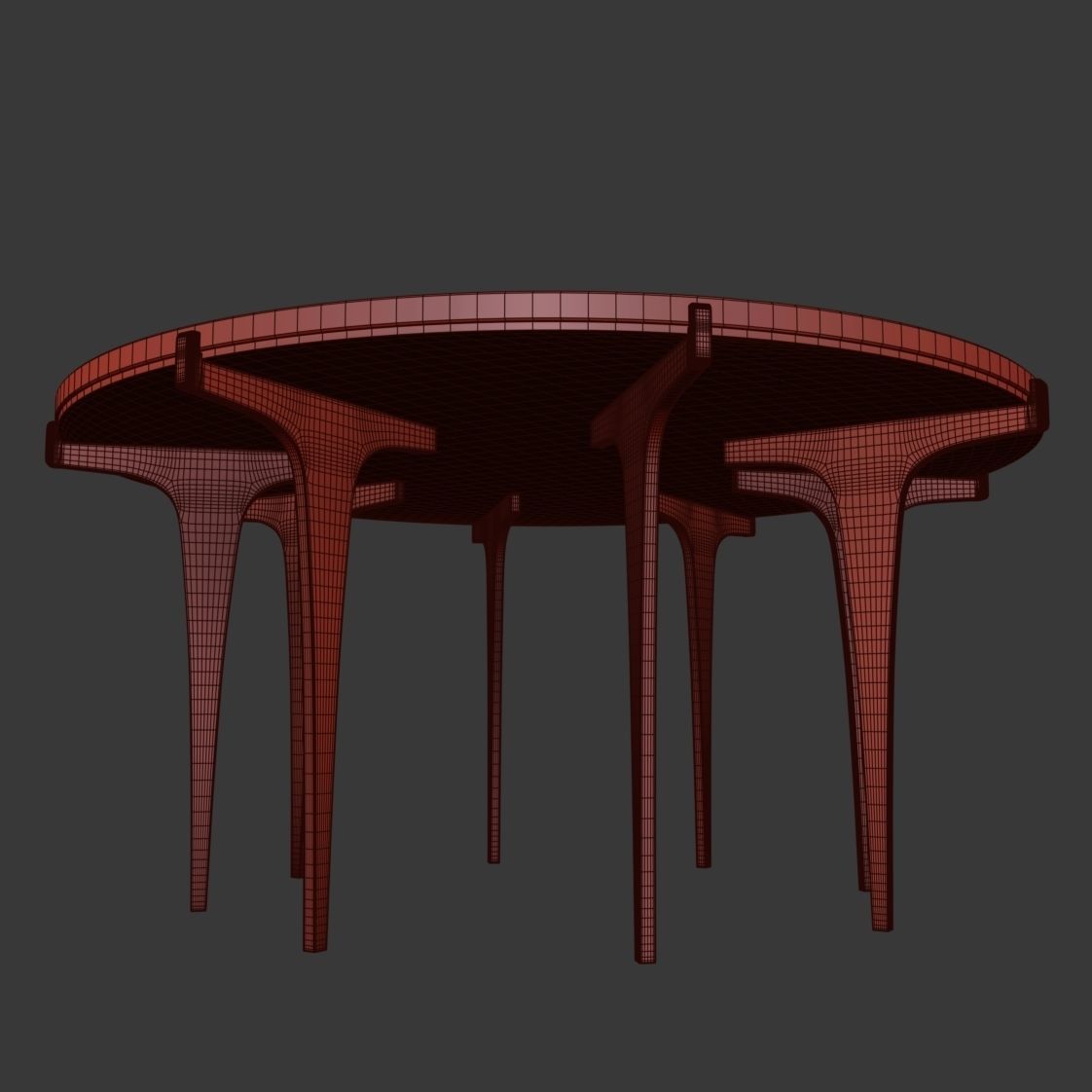 Prong round coffee table 3D model_8