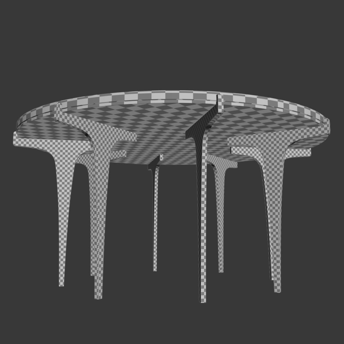 Prong round coffee table 3D model_7
