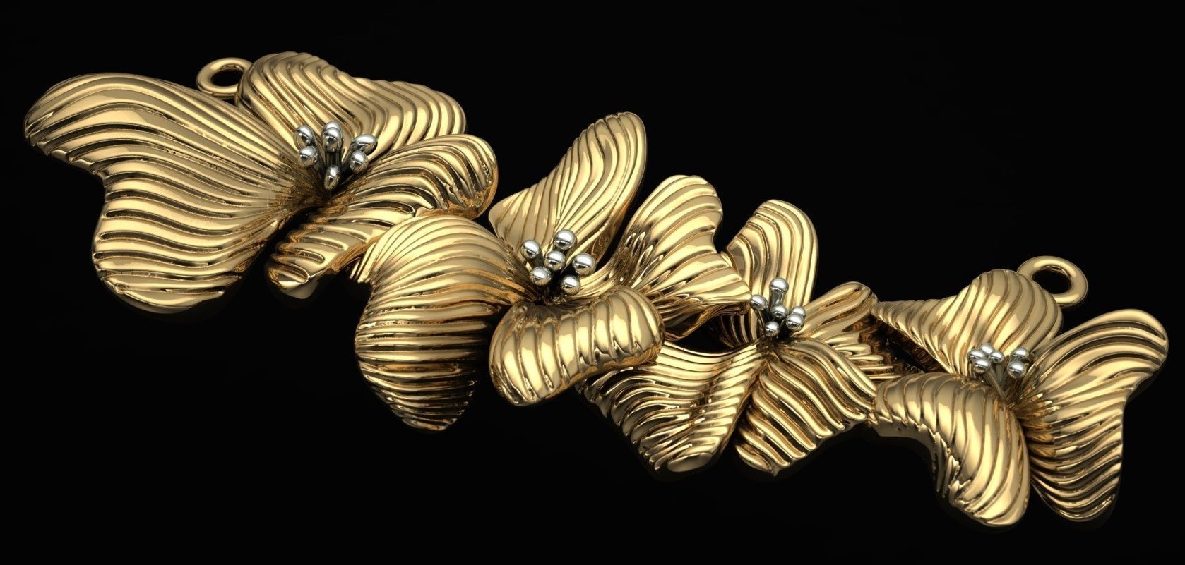 Flower Pendant ready For 3D PRint 3D print model_7