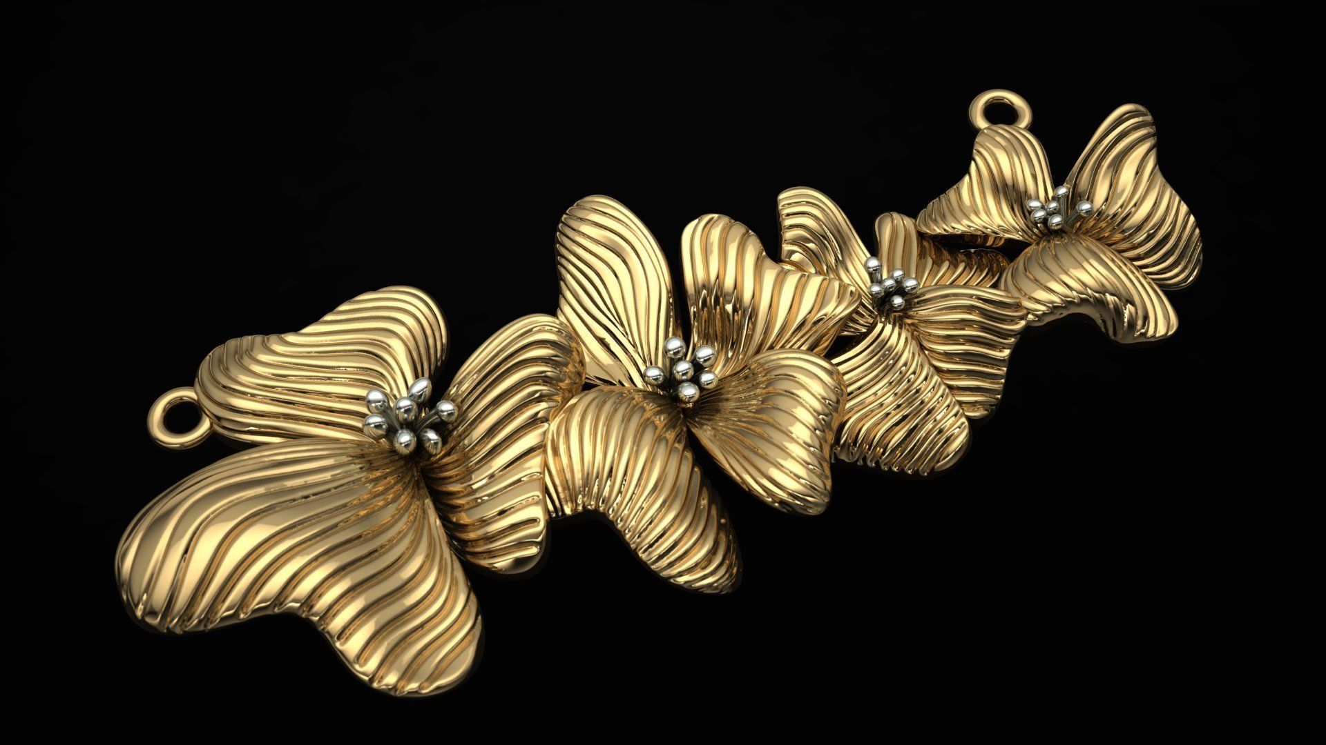 Flower Pendant ready For 3D PRint 3D print model_8