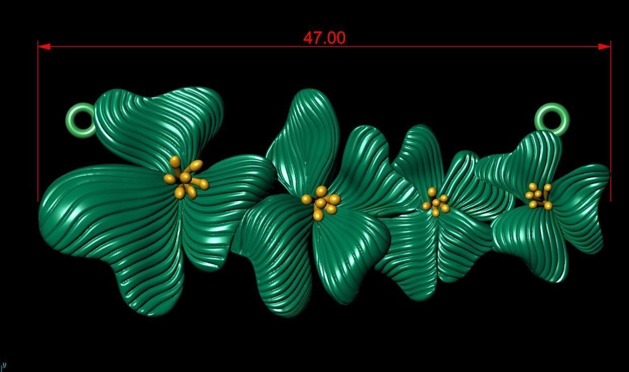 Flower Pendant ready For 3D PRint 3D print model_4