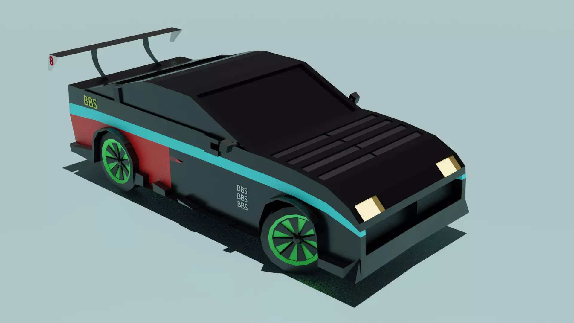 High Graphic Loly Poly Car Model free download Free low-poly 3D model_0