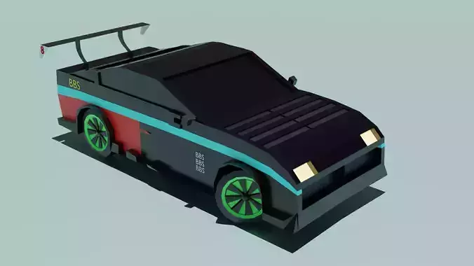 High Graphic Loly Poly Car Model free download Free low-poly 3D model