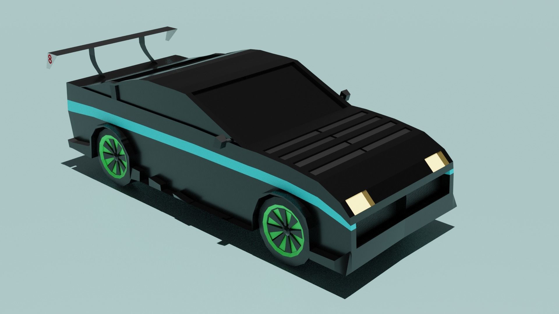 High Graphic Loly Poly Car Model free download Free low-poly 3D model_1