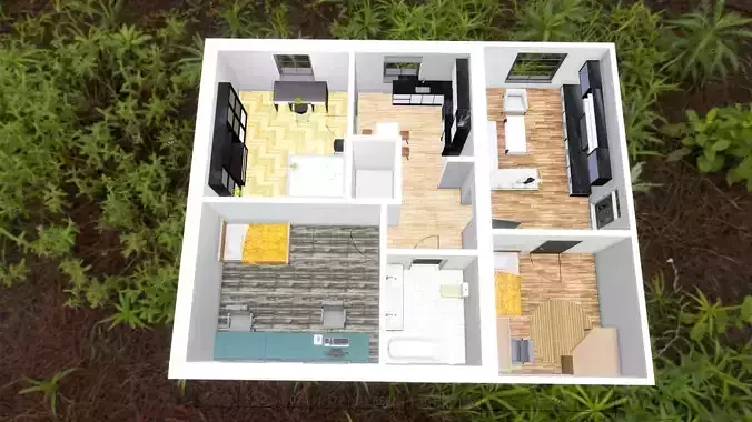 dwg drawing with furniture