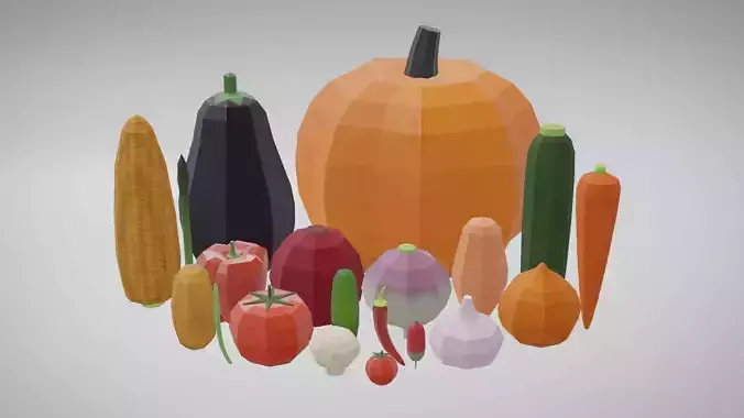 20 Vegetables - Flat Shaded