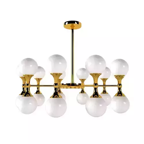 Chandelier with balls and gold accents 3D model