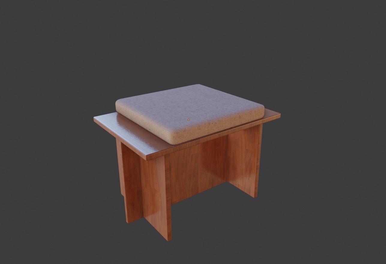 Seater - Frank llyod Wright Free low-poly 3D model_1