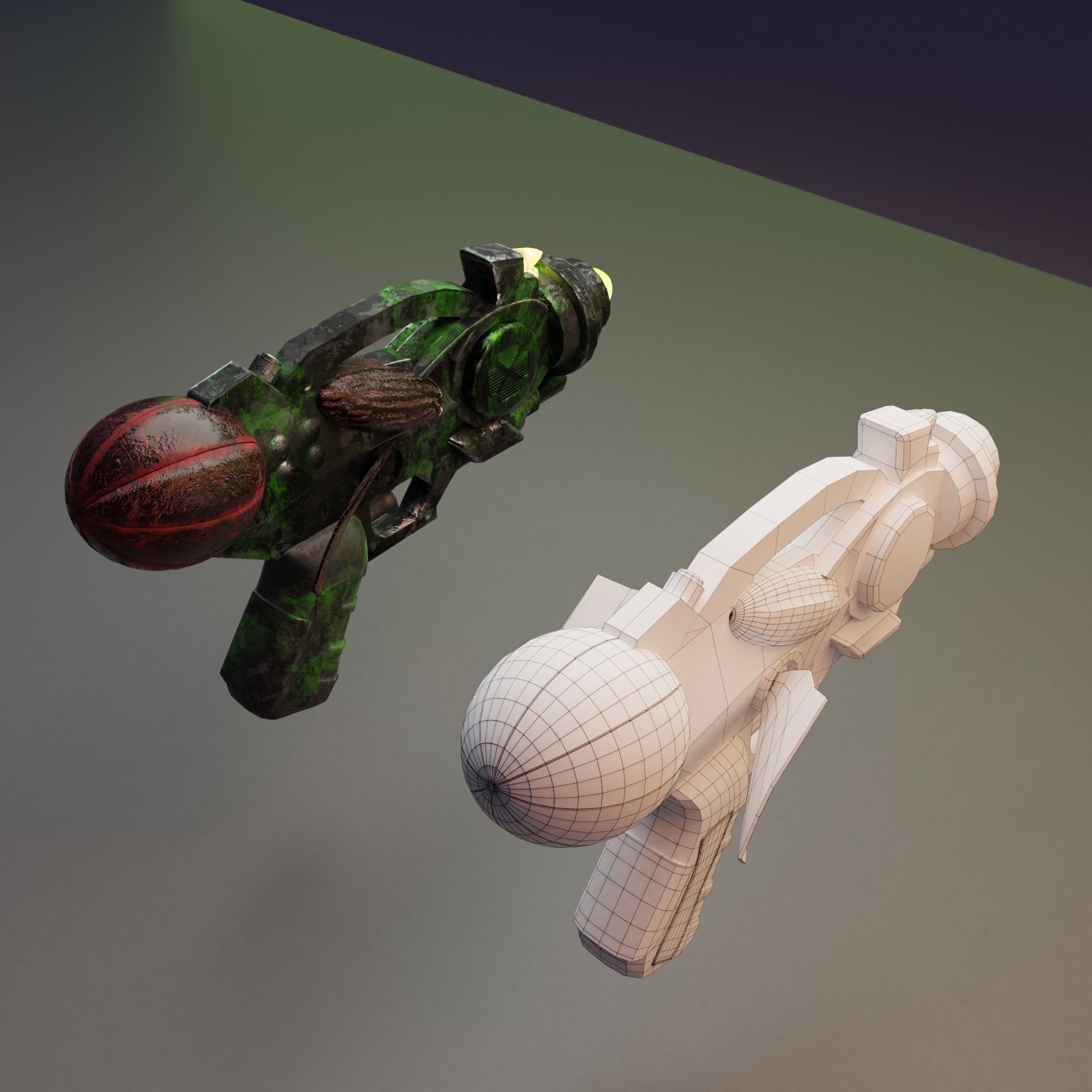 sci-fi alien weapon Low-poly 3D model_11