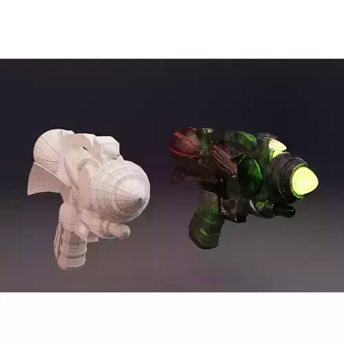  sci-fi alien weapon Low-poly 3D model