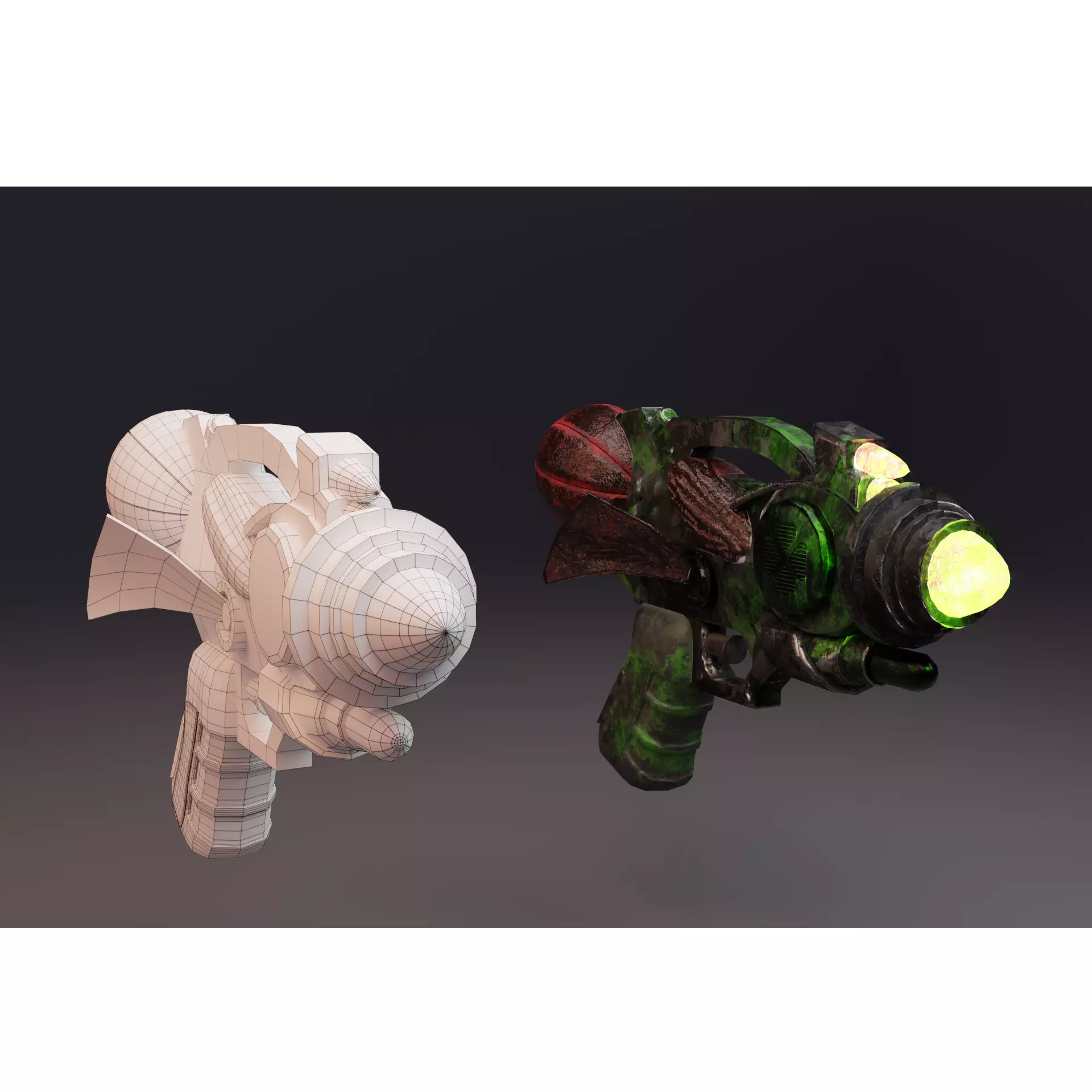 sci-fi alien weapon Low-poly 3D model_0