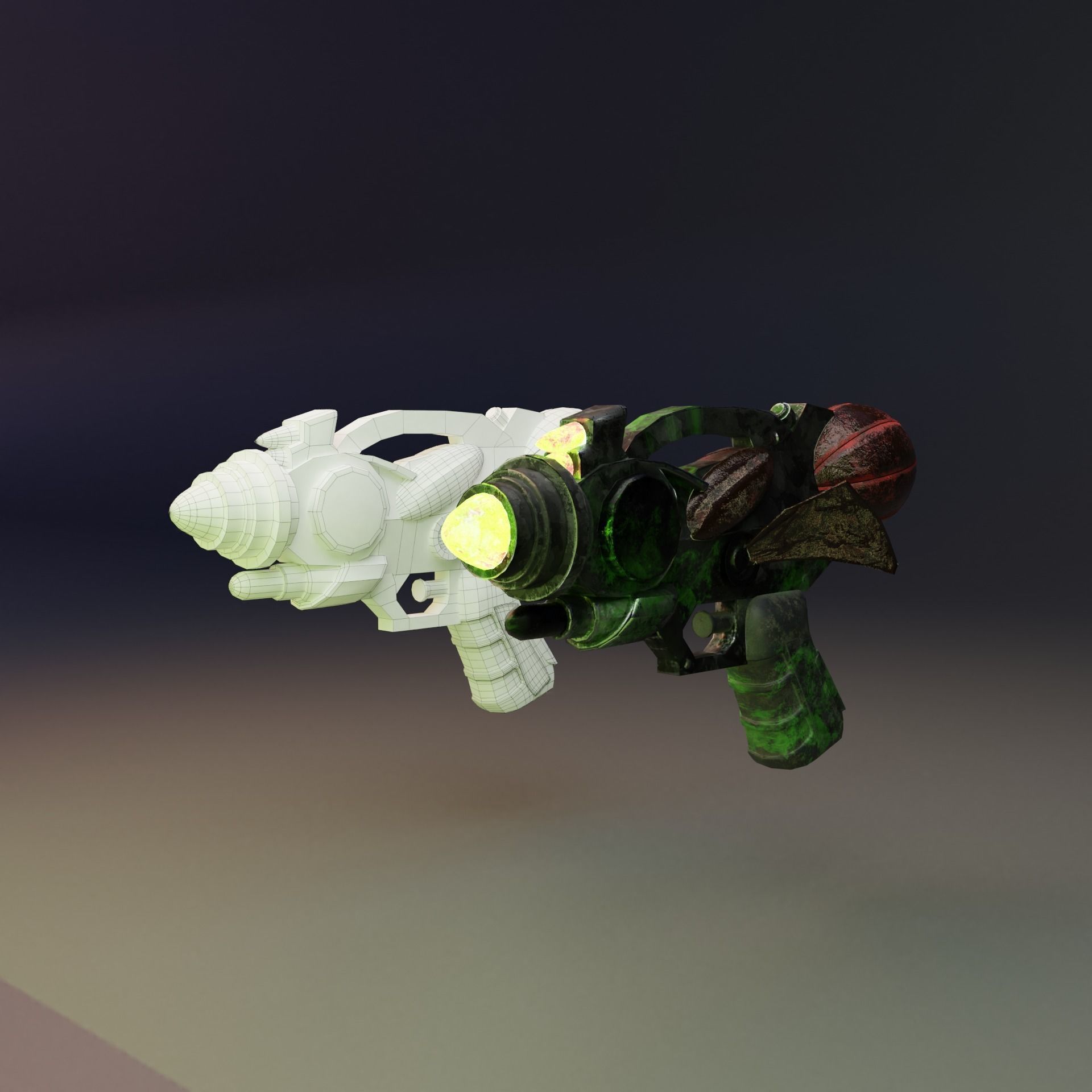 sci-fi alien weapon Low-poly 3D model_9