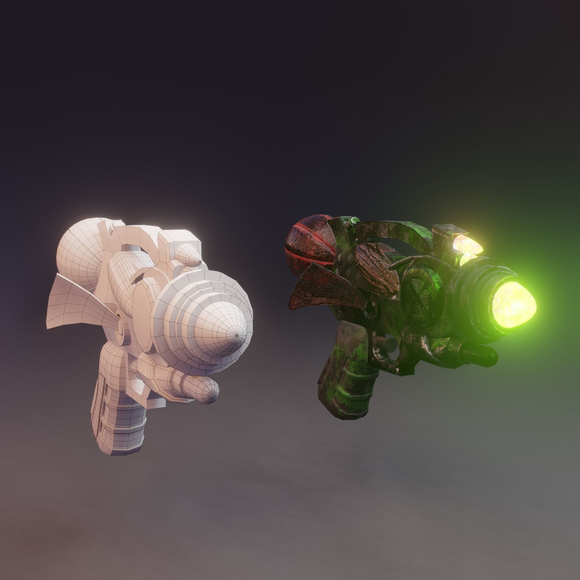 sci-fi alien weapon Low-poly 3D model_7