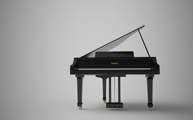 Grand V piano Roland 3D model