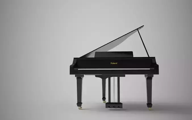 Grand V piano Roland 3D model