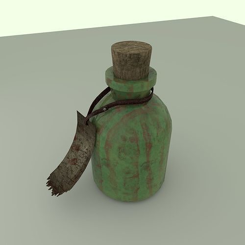 Flask of poison Low-poly 3D model