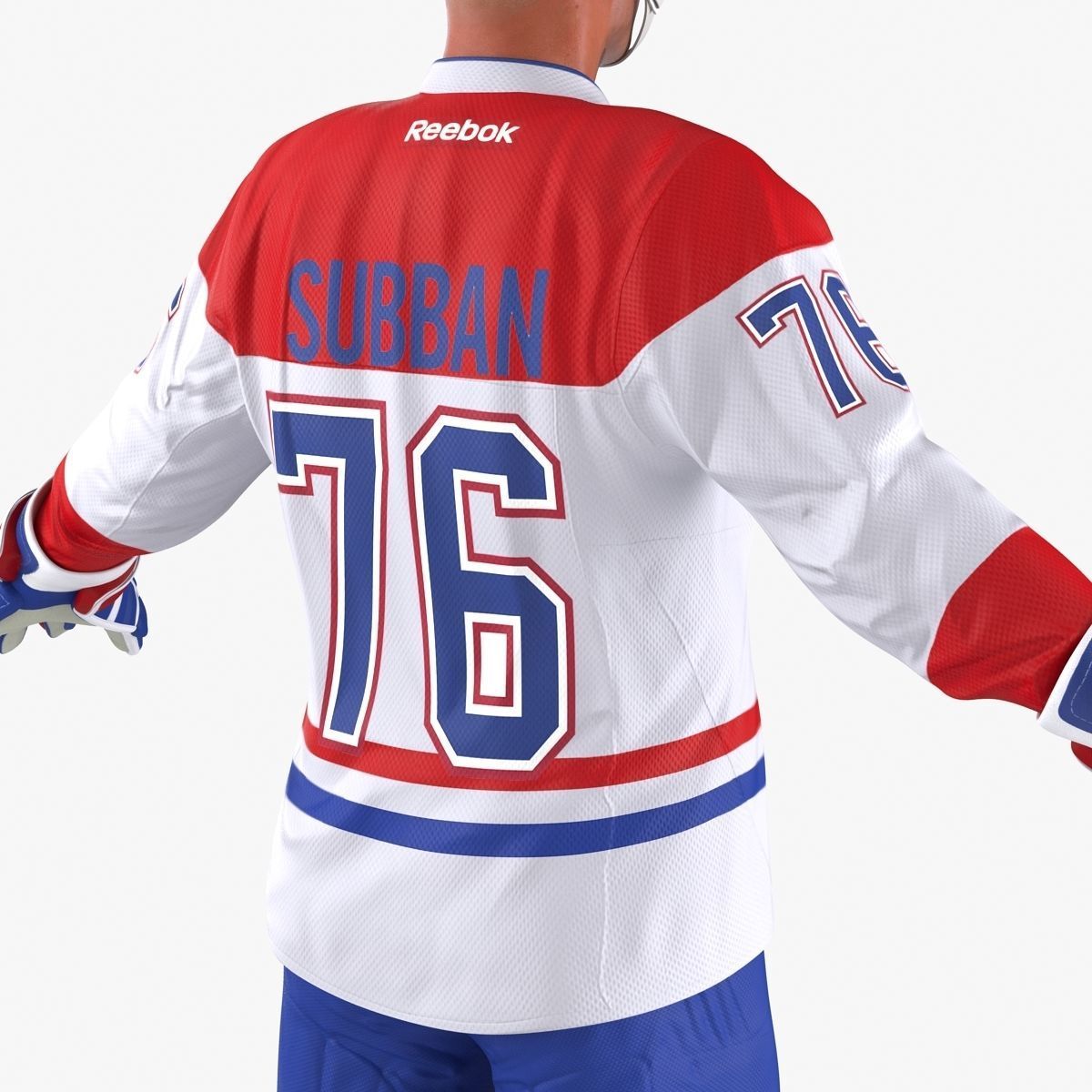 Hockey Player Montreal Canadiens Rigged for Cinema 4D 3D model_23