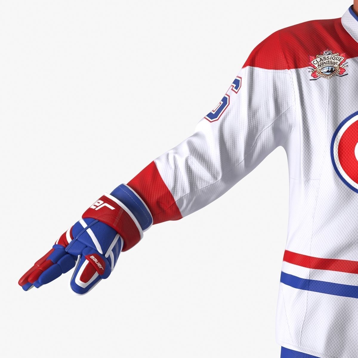 Hockey Player Montreal Canadiens Rigged for Cinema 4D 3D model_22