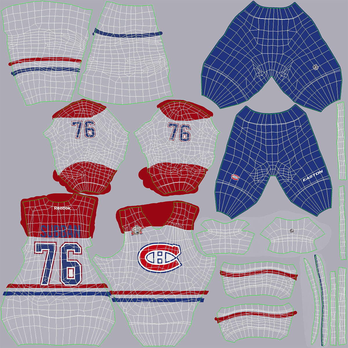 Hockey Player Montreal Canadiens Rigged for Cinema 4D 3D model_55