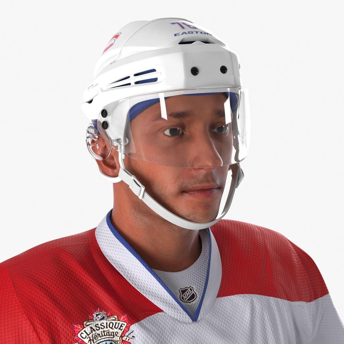 Hockey Player Montreal Canadiens Rigged for Cinema 4D 3D model_39