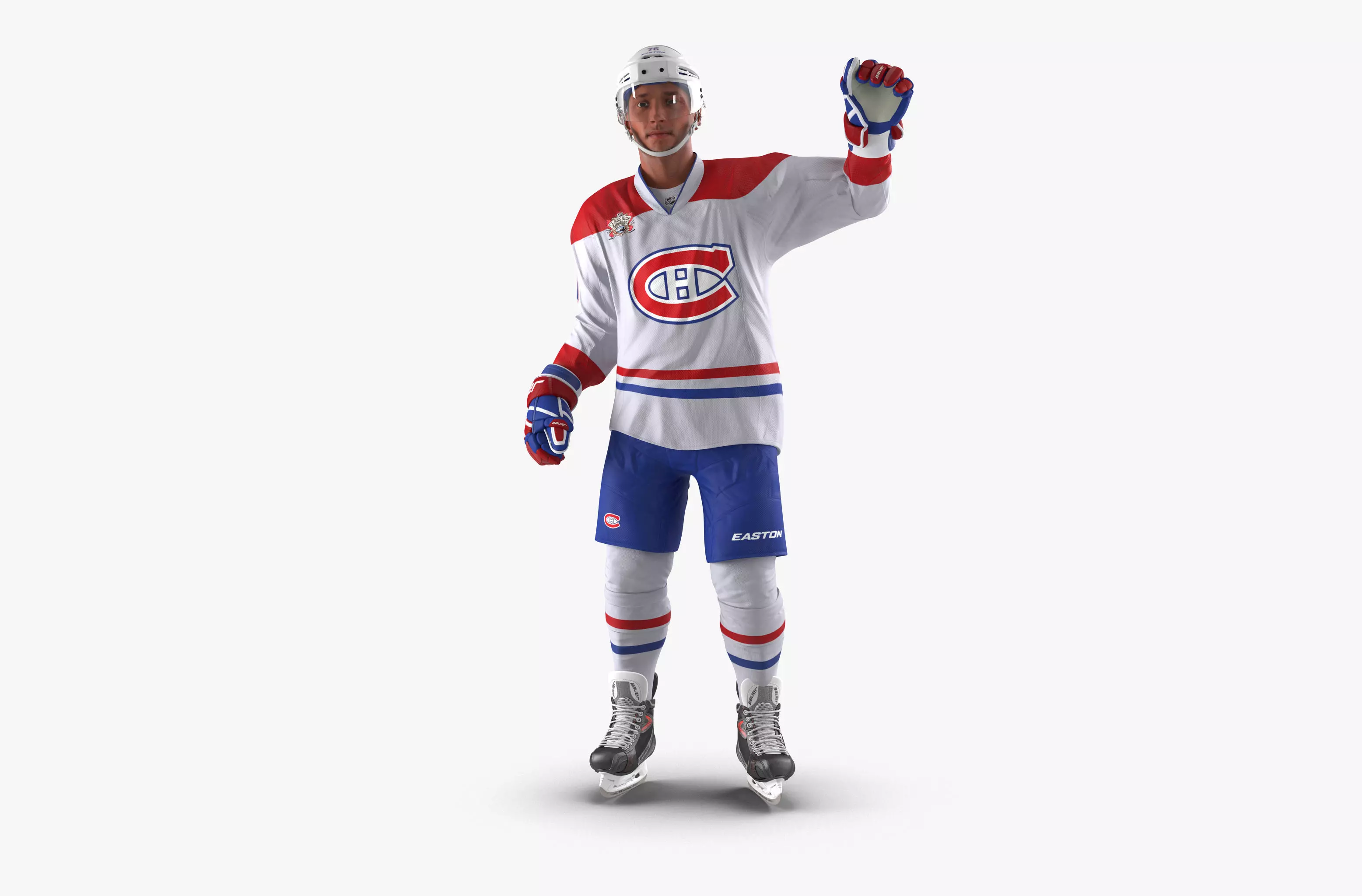 Hockey Player Montreal Canadiens Rigged for Cinema 4D 3D model_0