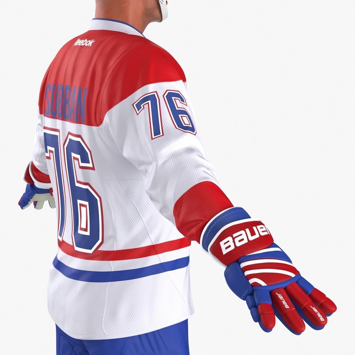 Hockey Player Montreal Canadiens Rigged for Cinema 4D 3D model_18