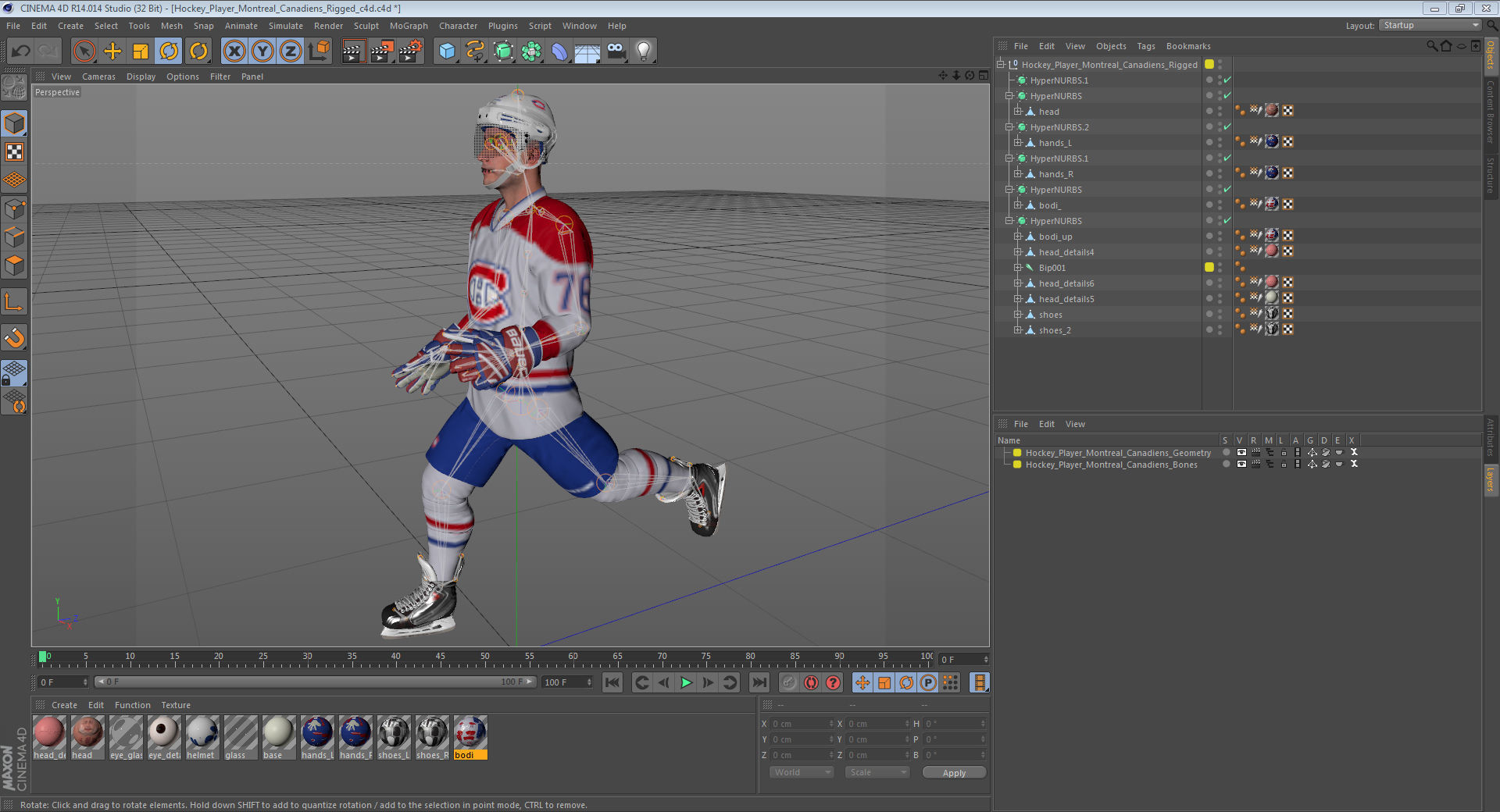 Hockey Player Montreal Canadiens Rigged for Cinema 4D 3D model_51
