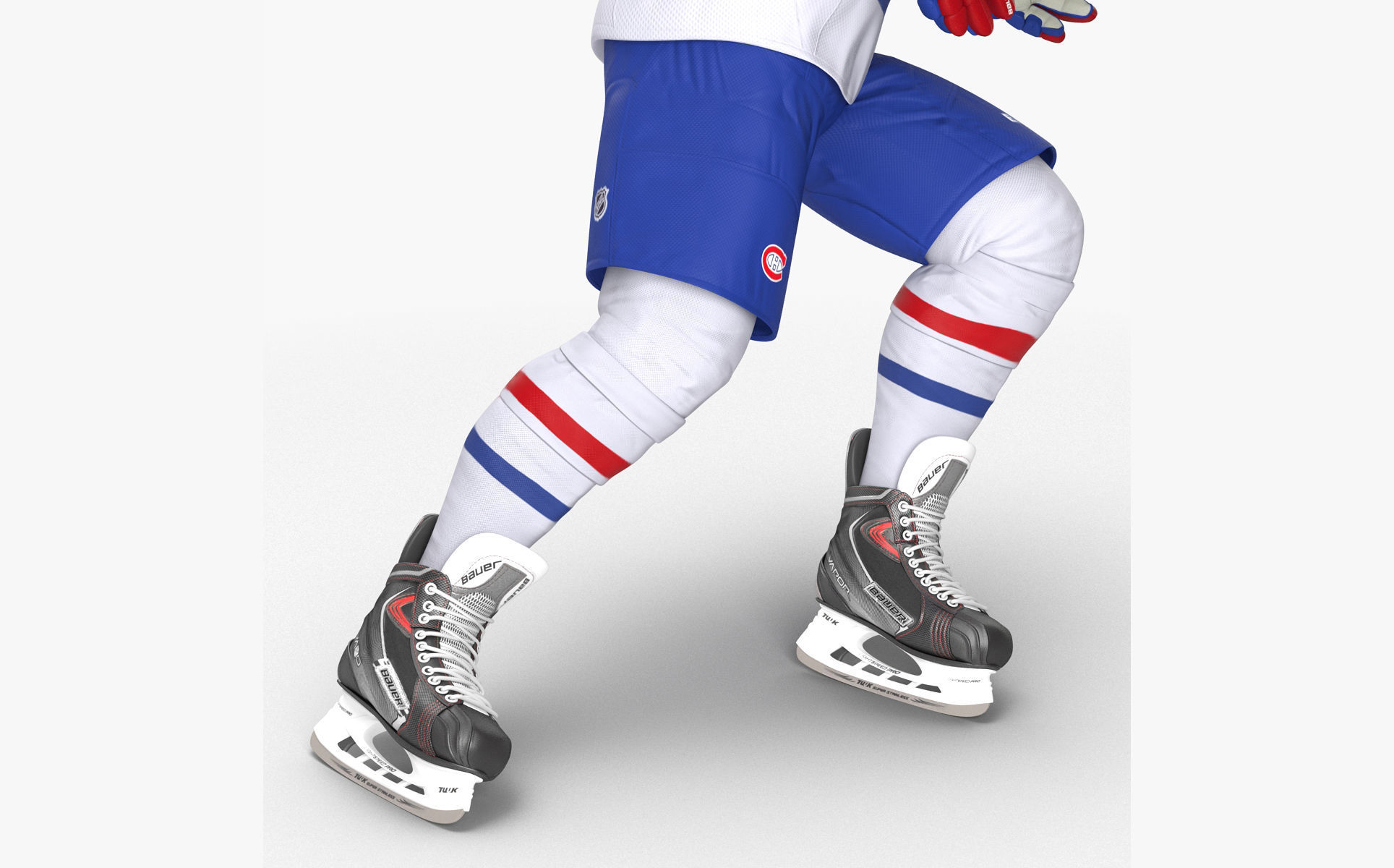 Hockey Player Montreal Canadiens Rigged for Cinema 4D 3D model_29