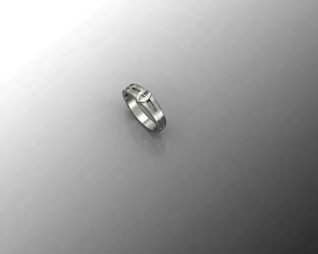 Ring gold and sapphire wedding 3D print model