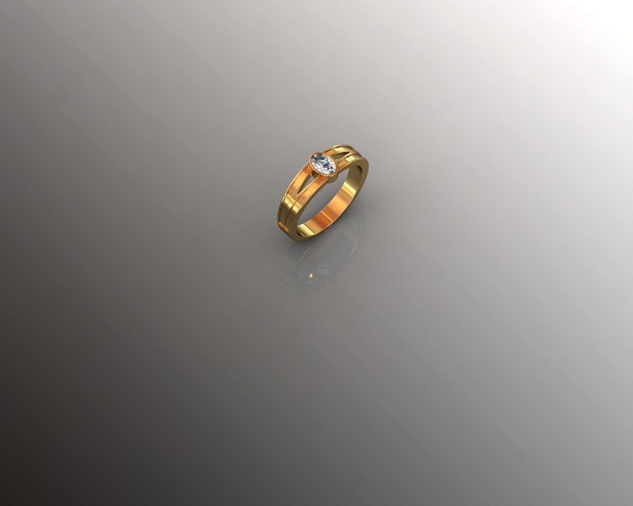 Ring gold and sapphire wedding 3D print model_1