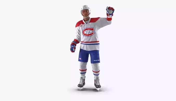 Hockey Player Montreal Canadiens Rigged for Maya