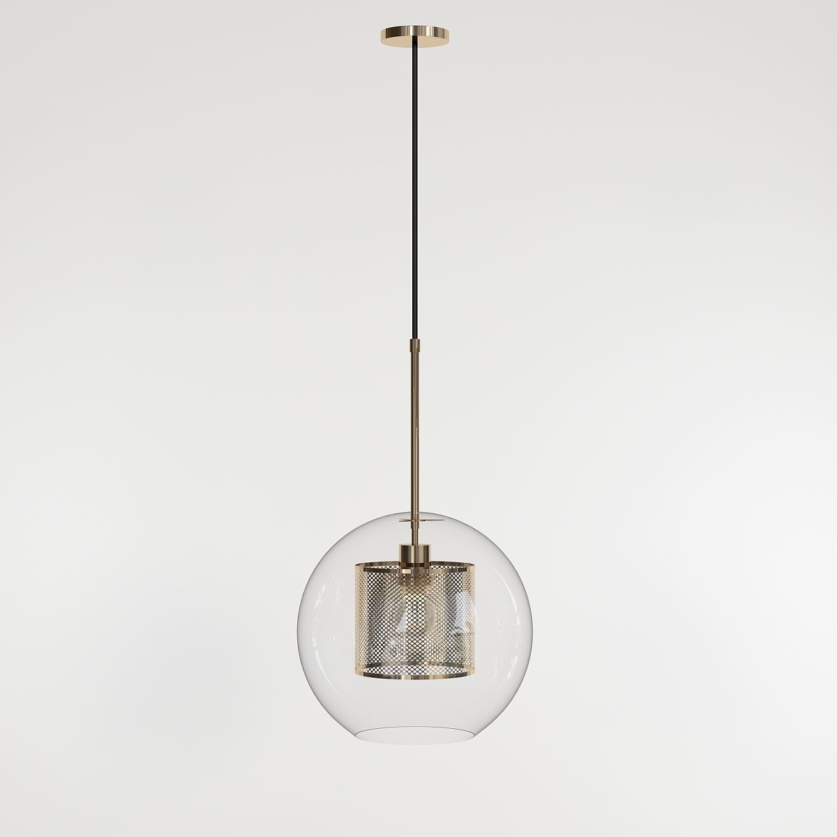 CATCH glass globe pendant light - gold 3D model_2