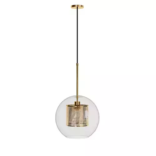 CATCH glass globe pendant light - gold 3D model