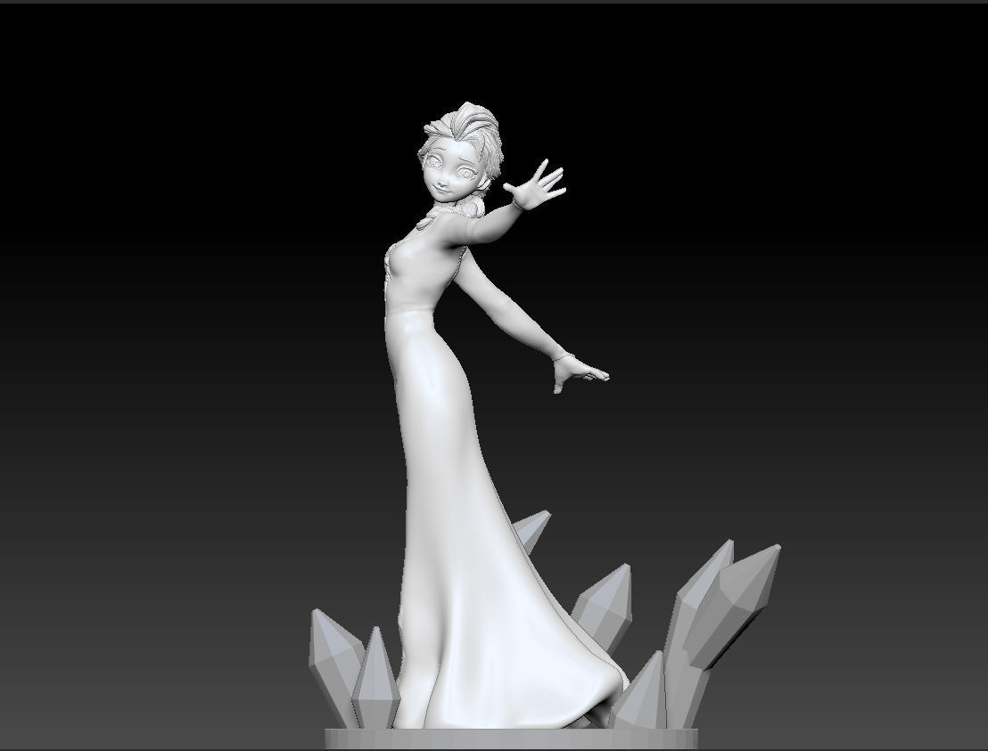 ELSA PURPLE DRESS FOR 3D PRINT 3D print model_3