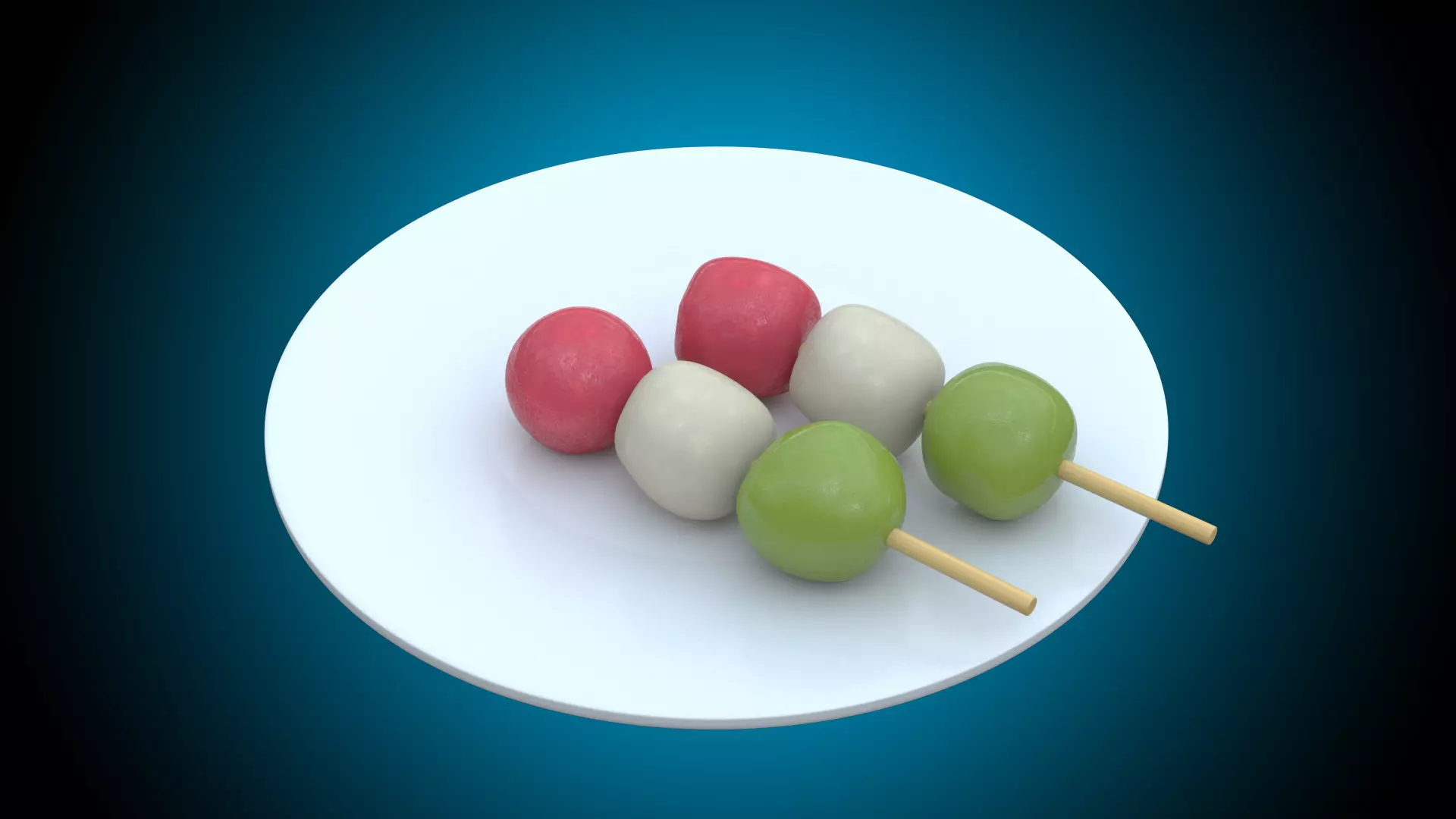 Dango Dessert  Low-poly 3D model_0
