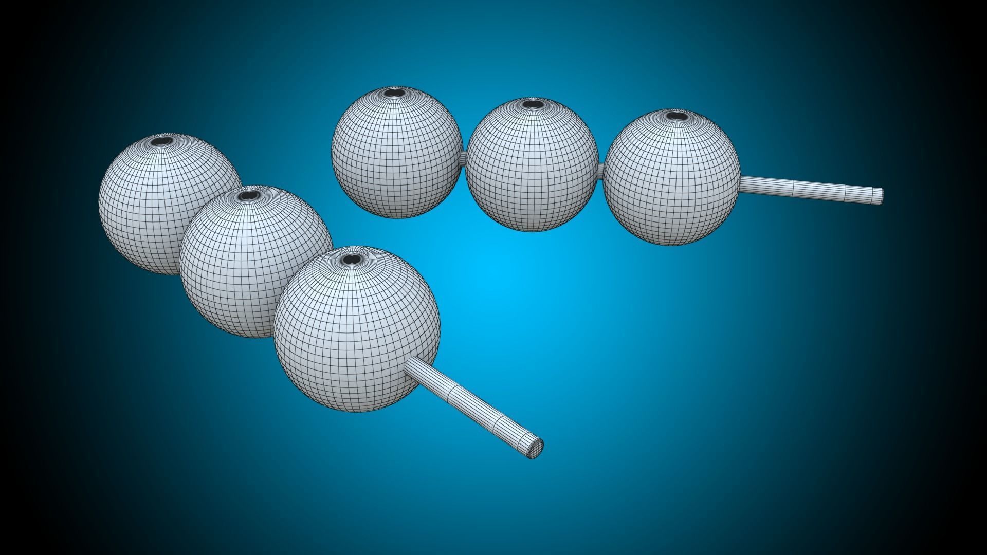 Dango Dessert  Low-poly 3D model_4