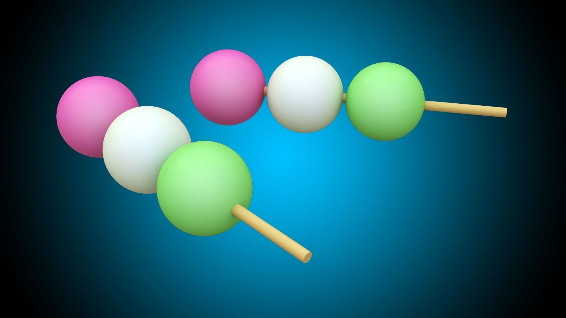 Dango Dessert  Low-poly 3D model_3