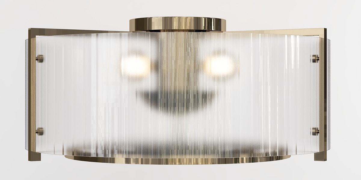 LUSSA brass and glass ceiling light 3D model_4