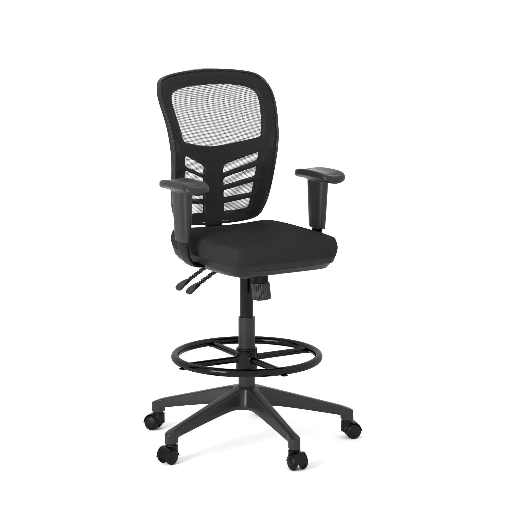 Articulate Drafting Stool Chair in Black 3D model_0