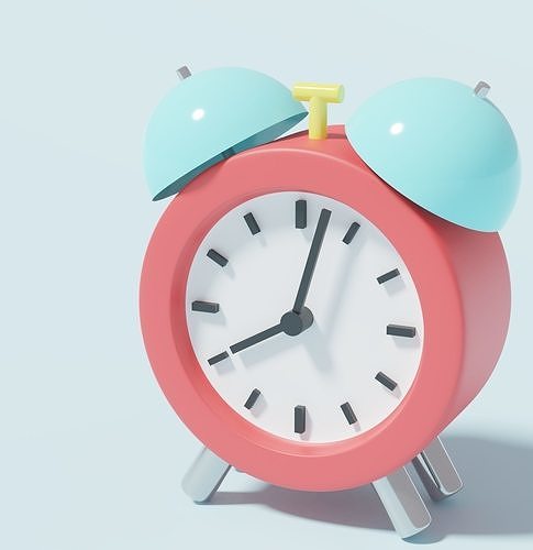 Cartoon Alarm Clock  Low-poly 3D model