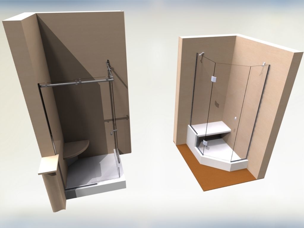 Shower screens 3D model_2